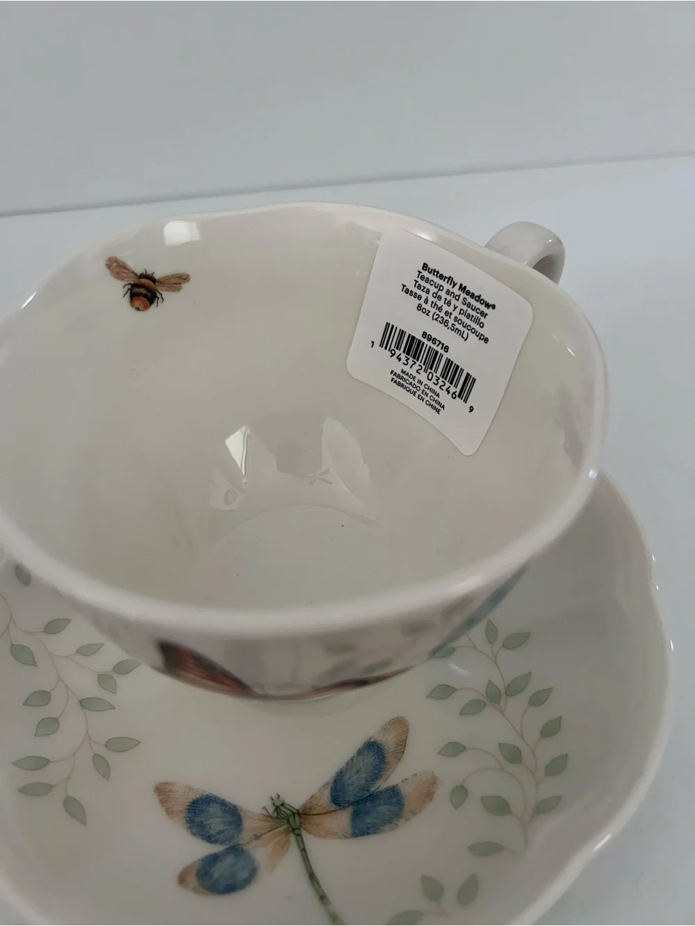 Lenox Butterfly Meadow Teacup and Saucer (Set of 2)